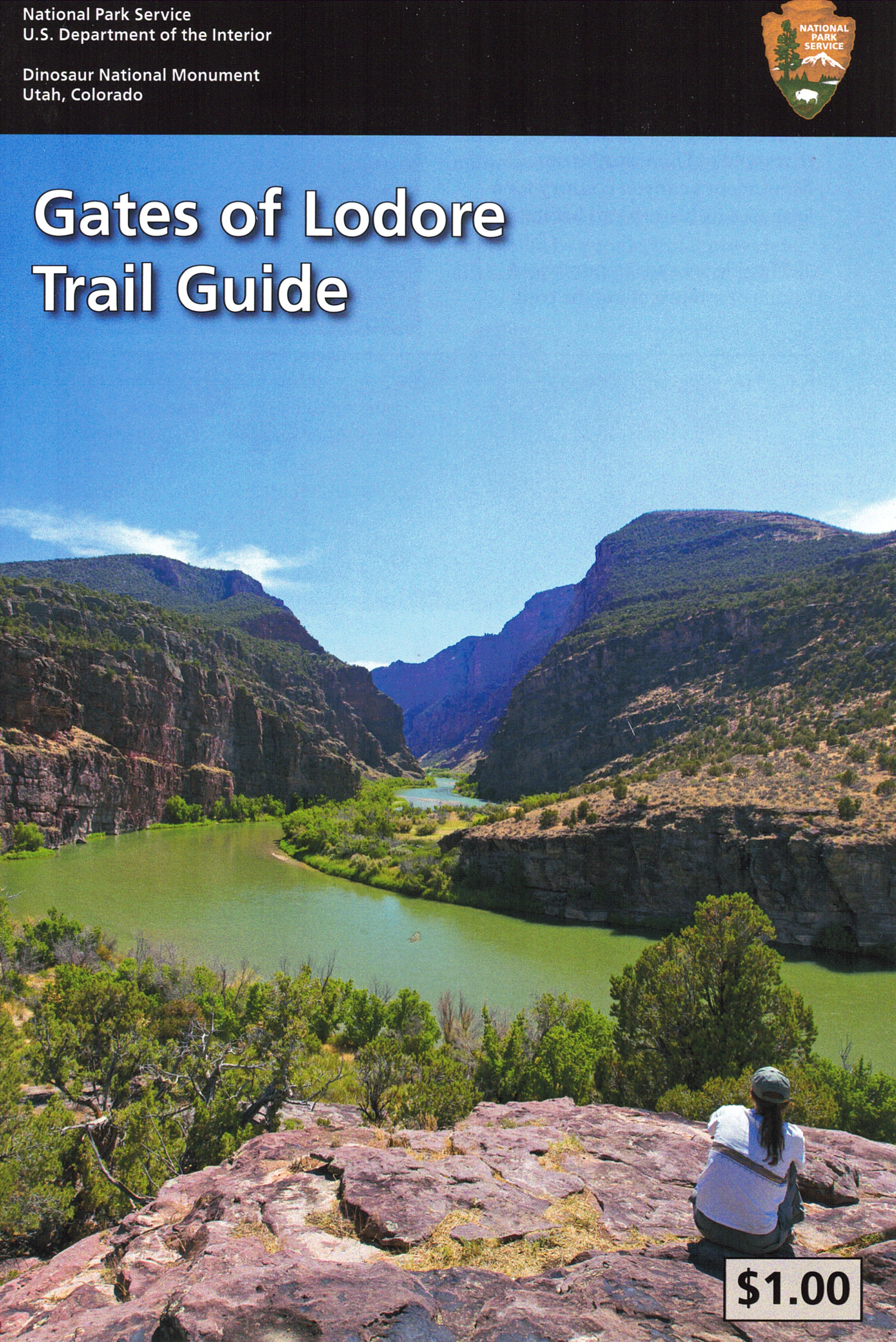 Gates of Lodore Trail Guide with scenic view and price tag